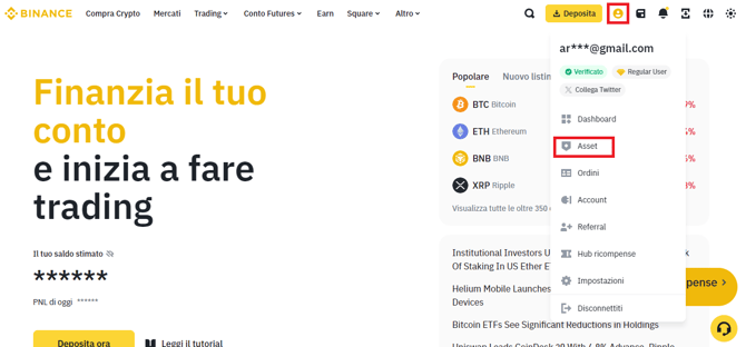 Indirizzo Binance 1